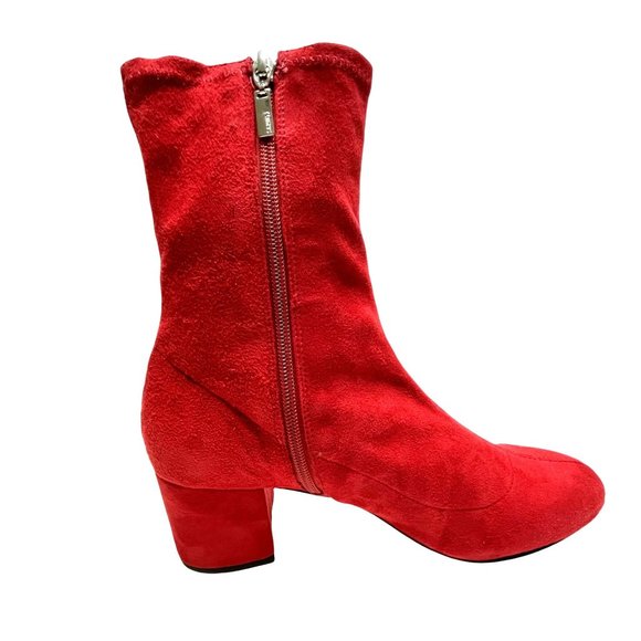 NIB SCHUTZ WOMENS LUPE SCARLET RED SUEDE BOOTS SZ 9.5 - Picture 7 of 13